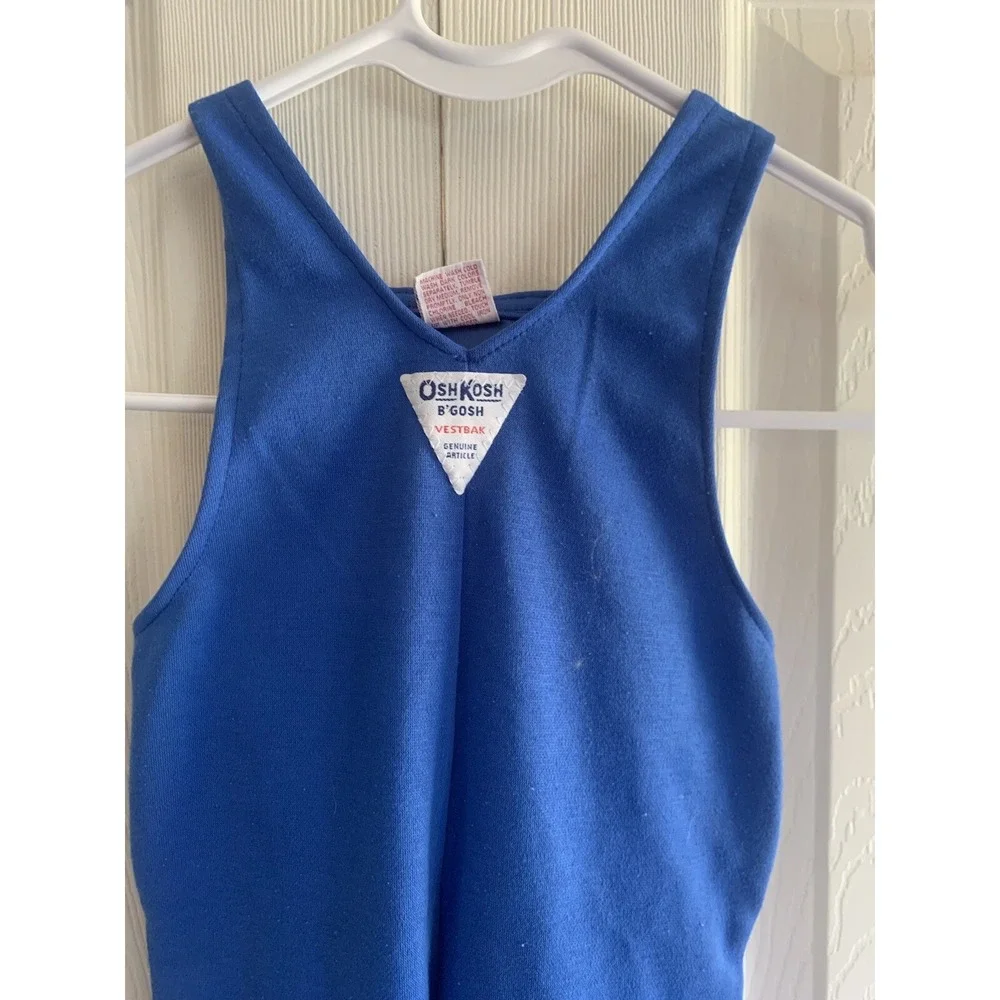 VTG Vestbak Osh Kosh B'gosh 18 Month Blue Soft  Overall Snap Button Cowboy Print